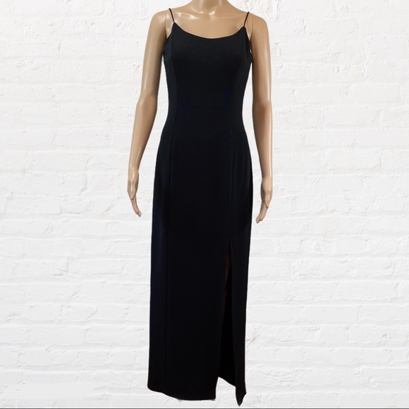 Bari Jay Formal cocktail slit black maxi Dress